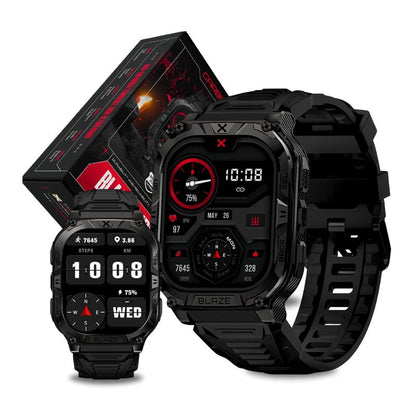 Carbinox Blaze Smart Watch with GPS, Fitness Tracker Compatible with Android and IOS Make Receive Calls Messages, Heart Rate, Monitor Stress Levels, Tracker Oxygen, Monitor Steps Counter, Sleep Tracking, Alarm, Clock, Social Media Notifications