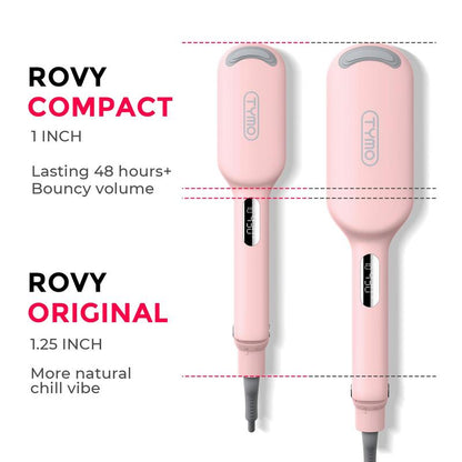TYMO ROVY - 1.25 Inch Beach Waves Curling Wand & Heat Protectant Spray, Hair Curler Tool with Ceramic 3 Barrel for Women, Comfort, Thanksgiving Early Black Friday Sale, Gift, Dual Voltage Anti-Scald Easy to Use Styling Tool Gifting