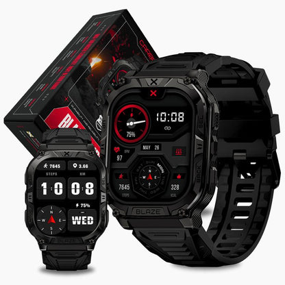 Carbinox Blaze Smart Watch with GPS, Fitness Tracker Compatible with Android and IOS Make Receive Calls Messages, Heart Rate, Monitor Stress Levels, Tracker Oxygen, Monitor Steps Counter, Sleep Tracking, Alarm, Clock, Social Media Notifications
