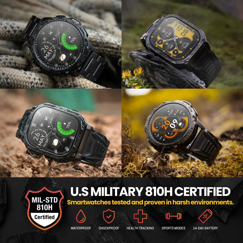 Carbinox Blaze Smart Watch with GPS, Fitness Tracker Compatible with Android and IOS Make Receive Calls Messages, Heart Rate, Monitor Stress Levels, Tracker Oxygen, Monitor Steps Counter, Sleep Tracking, Alarm, Clock, Social Media Notifications