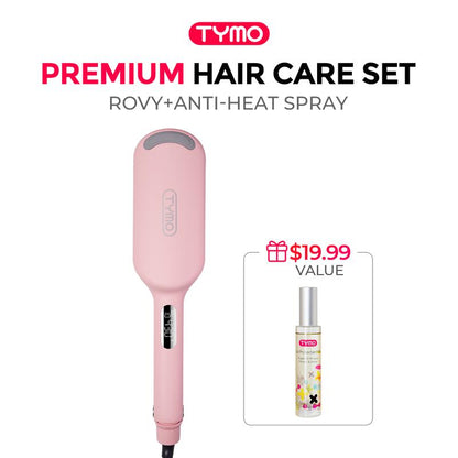 TYMO ROVY - 1.25 Inch Beach Waves Curling Wand & Heat Protectant Spray, Hair Curler Tool with Ceramic 3 Barrel for Women, Comfort, Thanksgiving Early Black Friday Sale, Gift, Dual Voltage Anti-Scald Easy to Use Styling Tool Gifting